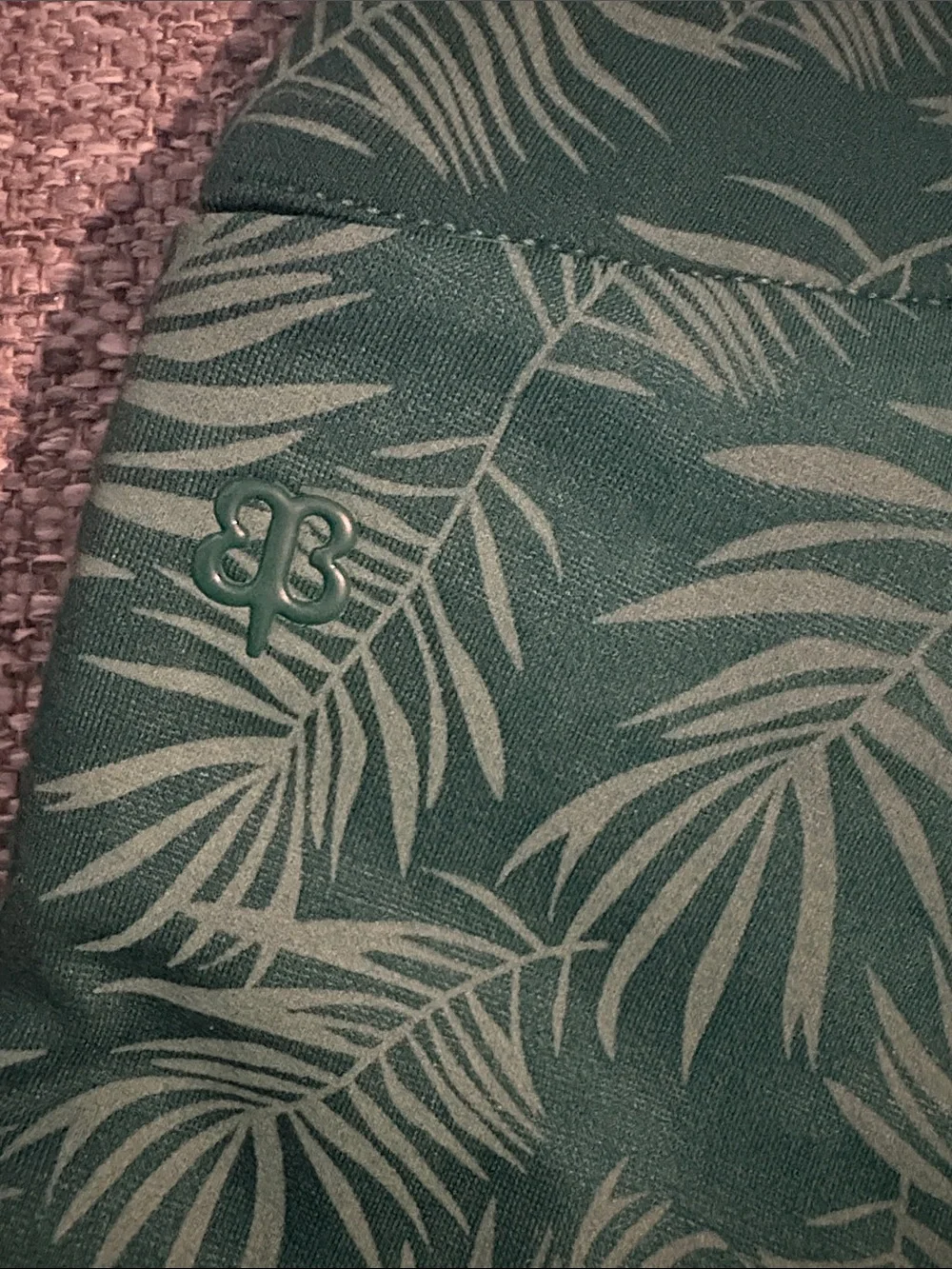 BetaBrand Green Leaf-Print stretch pull up Pants 26” inseam